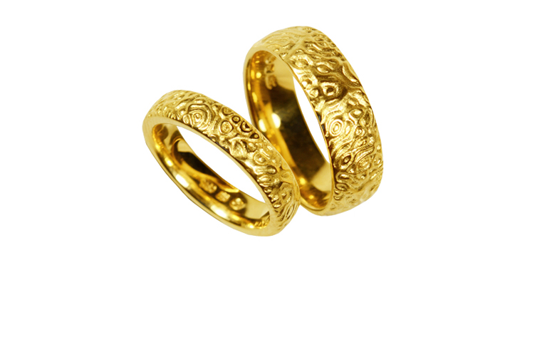 05189+05190-wedding rings, gold 750